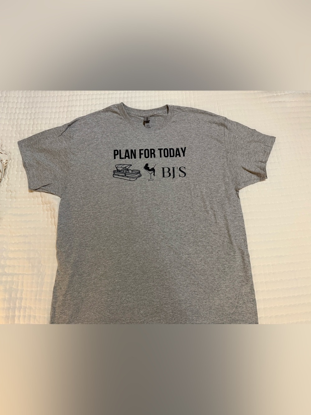 Gildan Gray "Plan For Today" Graphic T‑Shirt - Adult